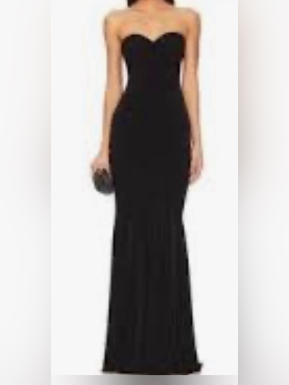 Vintage Y2K Tadashi Collection Black Strapless Evening Gown Sz small